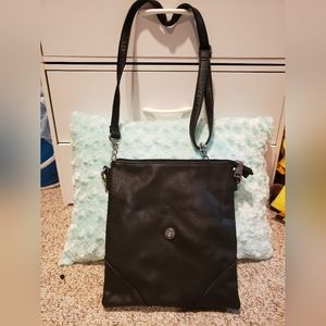 Black Rivit leather crossbody purse